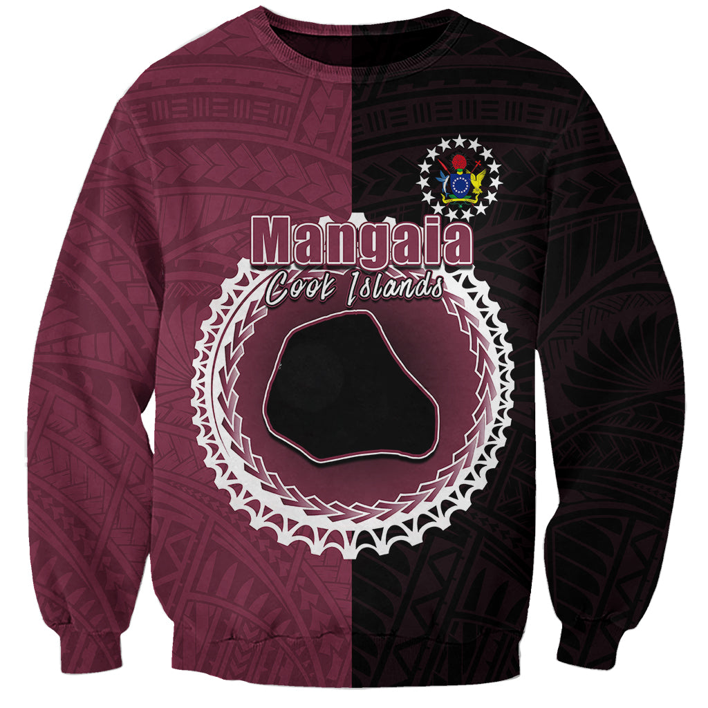 Custom Mangaia Of Cook Islands Sweatshirt Mix Half Black LT6 - Wonder Print Shop