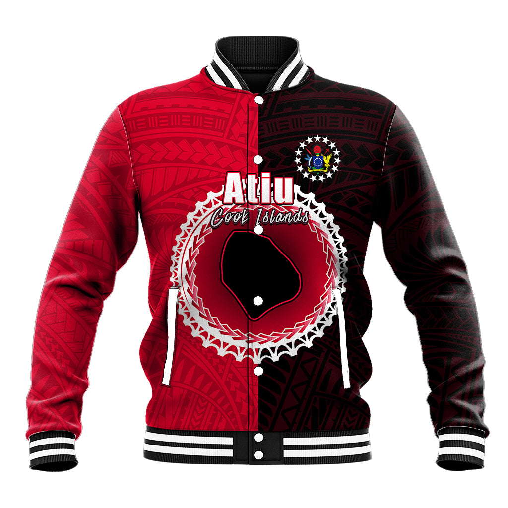 Custom Atiu Of Cook Islands Baseball Jacket Mix Half Black LT6 - Wonder Print Shop
