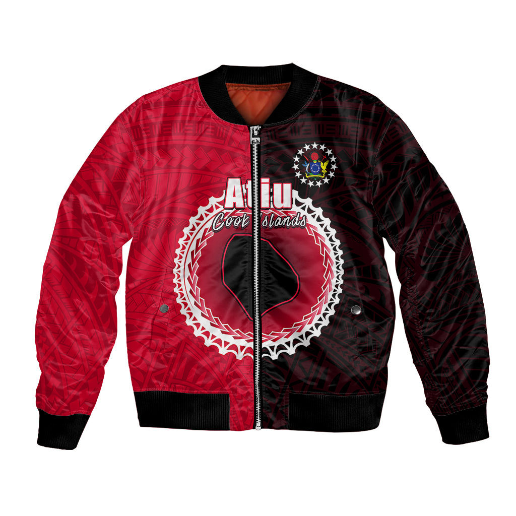 Custom Atiu Of Cook Islands Bomber Jacket Mix Half Black LT6 - Wonder Print Shop