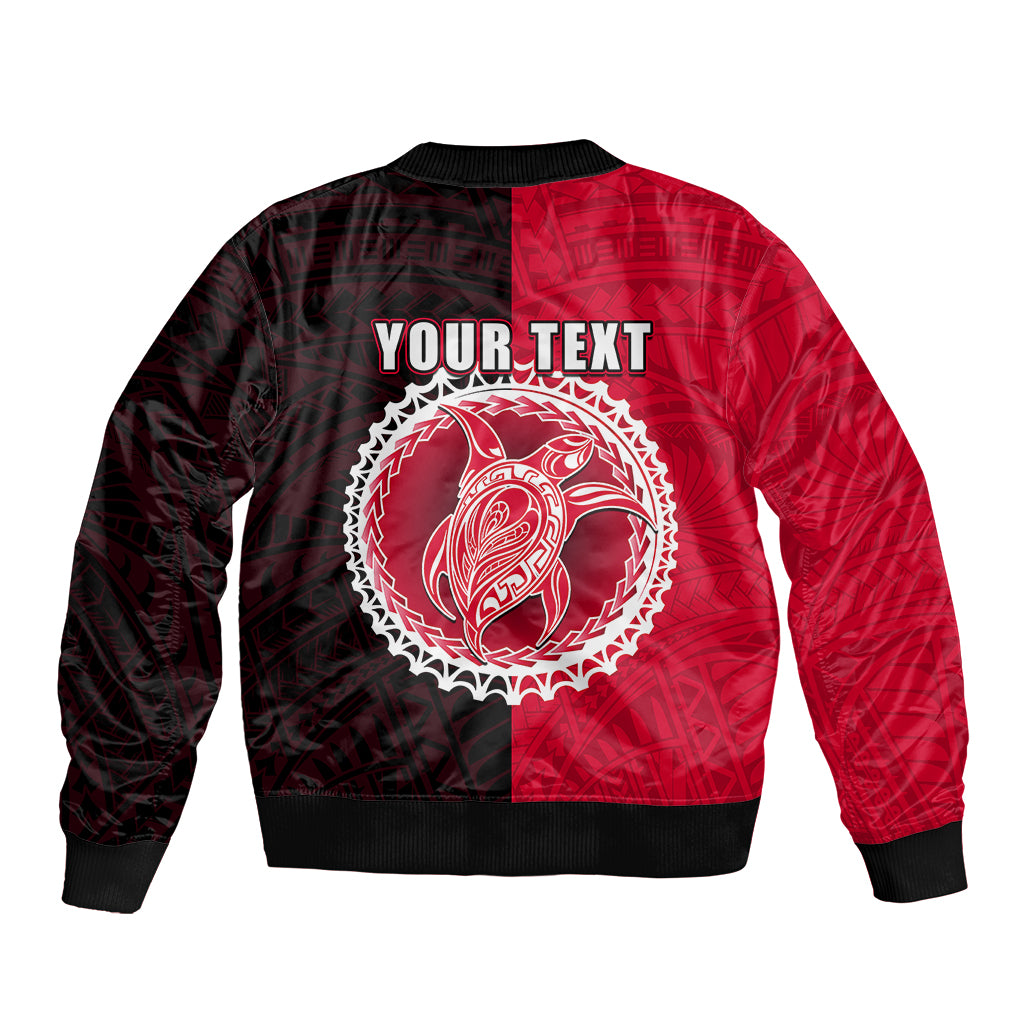 Custom Atiu Of Cook Islands Bomber Jacket Mix Half Black LT6 - Wonder Print Shop