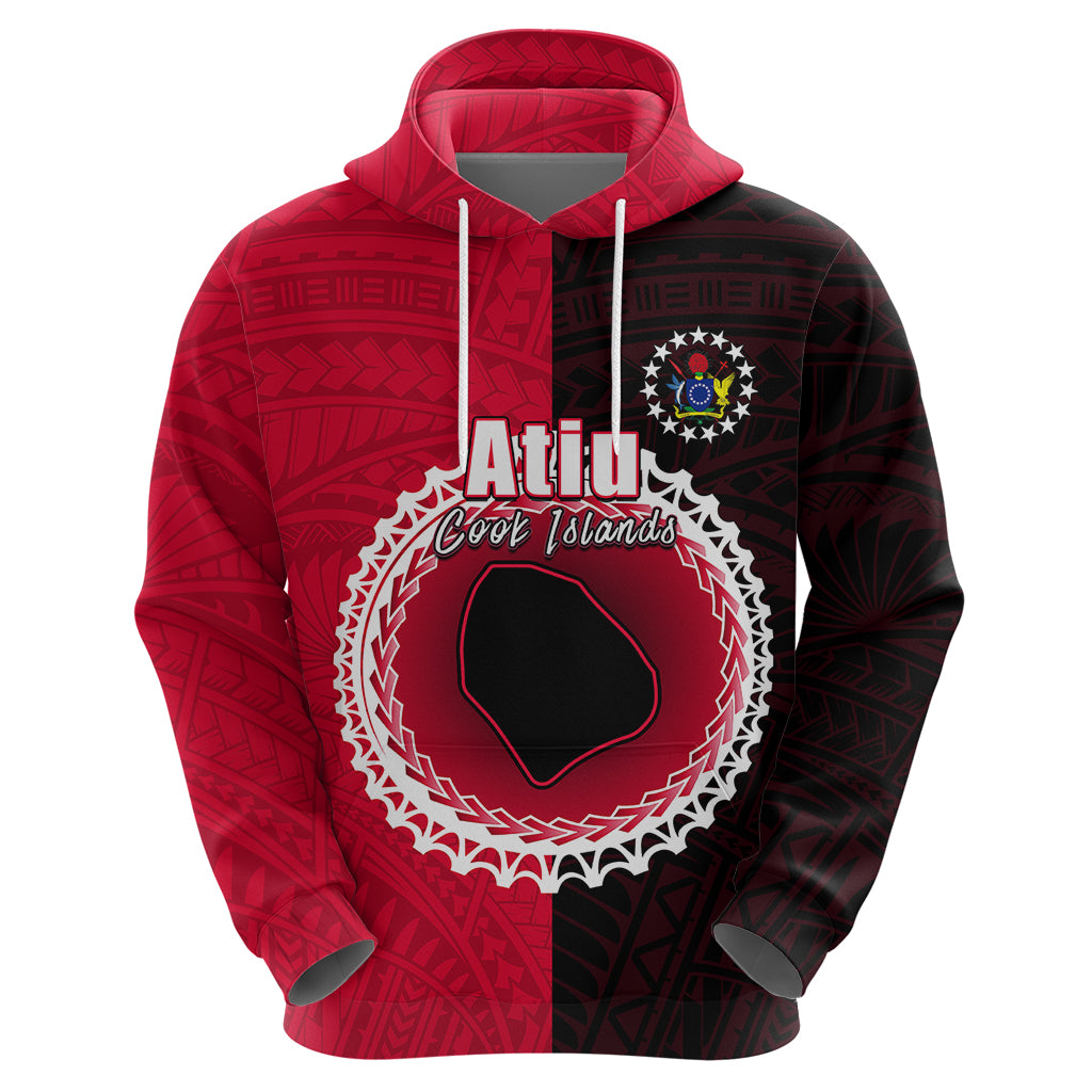 Custom Atiu Of Cook Islands Hoodie Mix Half Black LT6 - Wonder Print Shop
