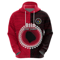 Custom Atiu Of Cook Islands Hoodie Mix Half Black LT6 - Wonder Print Shop