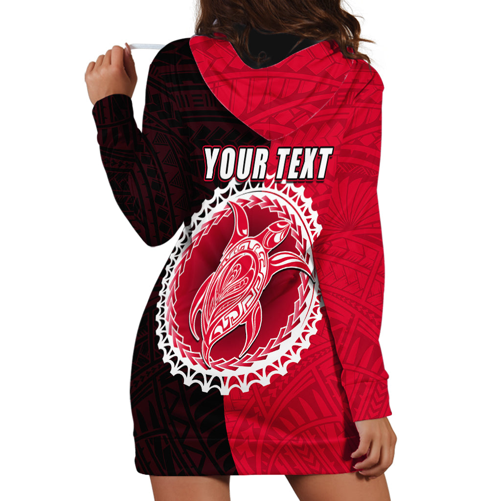 Custom Atiu Of Cook Islands Hoodie Dress Mix Half Black LT6 - Wonder Print Shop