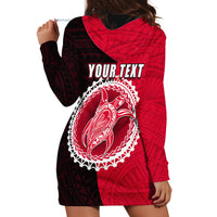 Custom Atiu Of Cook Islands Hoodie Dress Mix Half Black LT6 - Wonder Print Shop