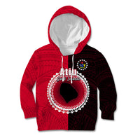 Custom Atiu Of Cook Islands Kid Hoodie Mix Half Black LT6 - Wonder Print Shop