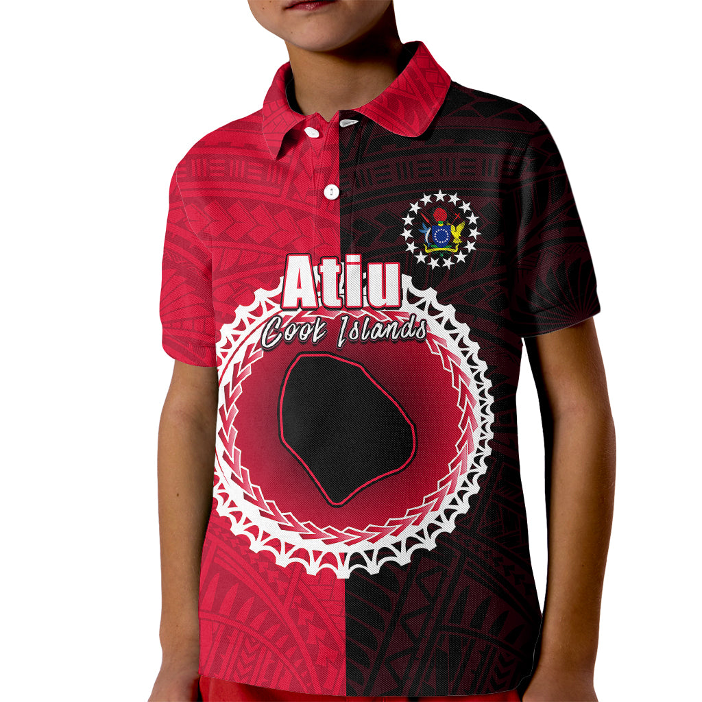 Custom Atiu Of Cook Islands Kid Polo Shirt Mix Half Black LT6 - Wonder Print Shop
