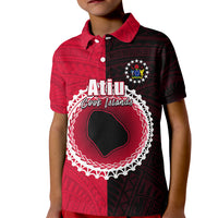 Custom Atiu Of Cook Islands Kid Polo Shirt Mix Half Black LT6 - Wonder Print Shop