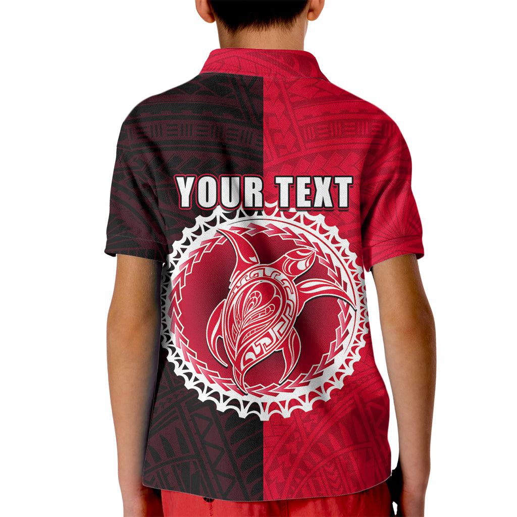 Custom Atiu Of Cook Islands Kid Polo Shirt Mix Half Black LT6 - Wonder Print Shop