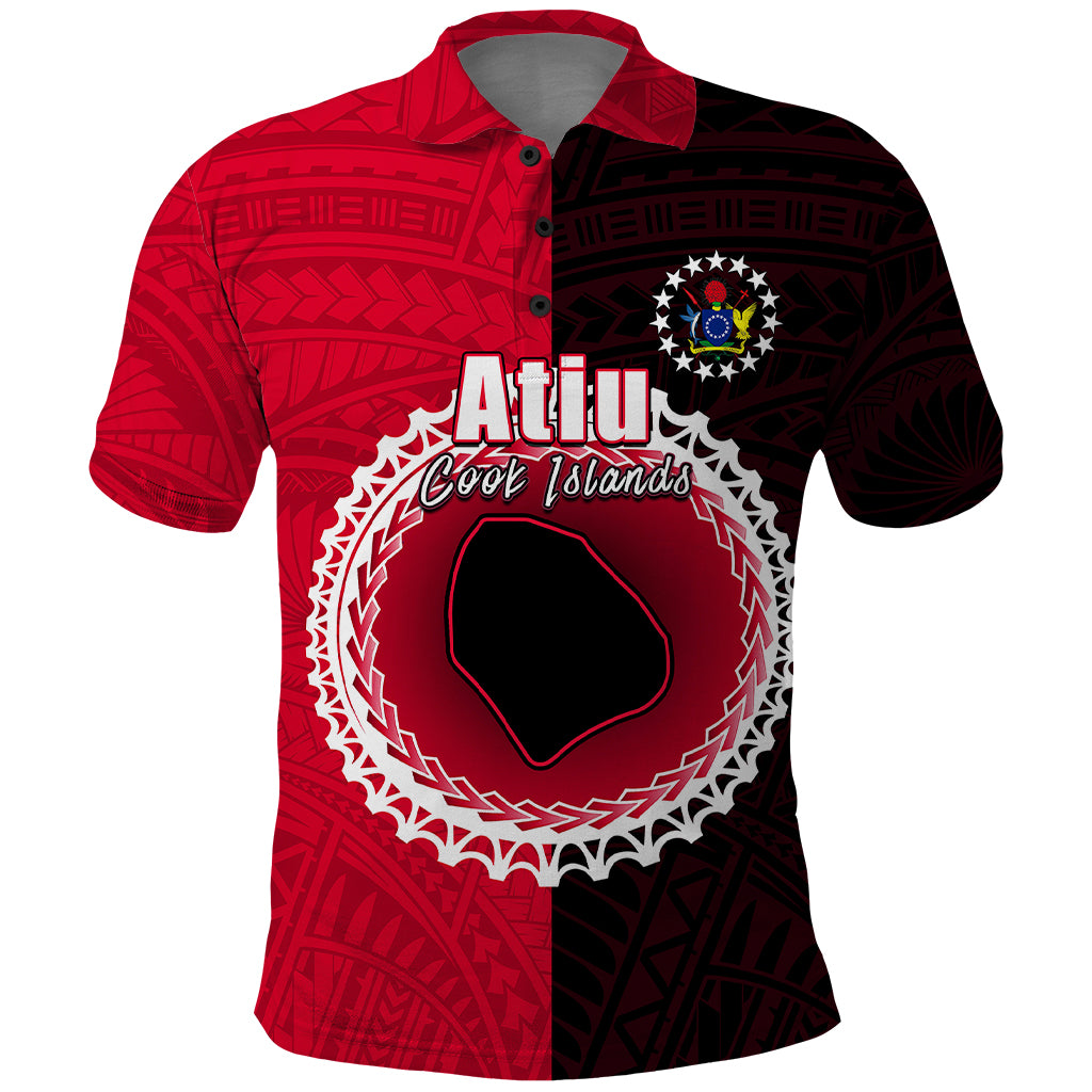 Custom Atiu Of Cook Islands Polo Shirt Mix Half Black LT6 - Wonder Print Shop