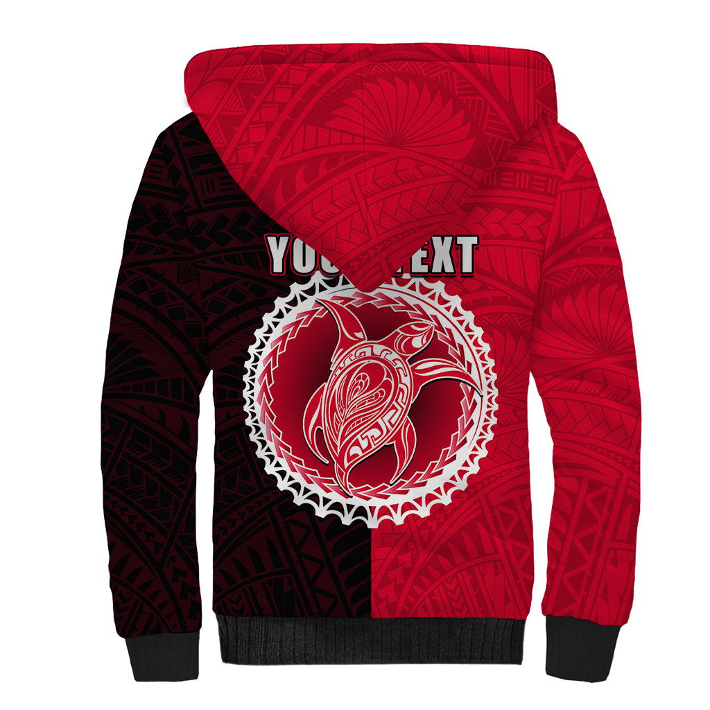 Custom Atiu Of Cook Islands Sherpa Hoodie Mix Half Black LT6 - Wonder Print Shop