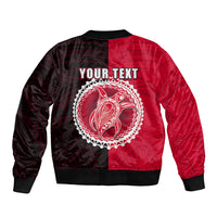 Custom Atiu Of Cook Islands Sleeve Zip Bomber Jacket Mix Half Black LT6 - Wonder Print Shop