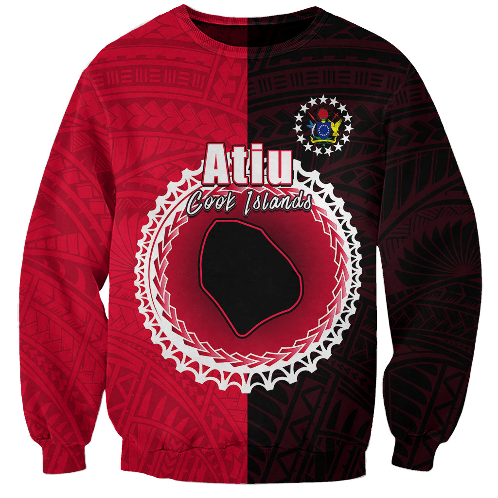 Custom Atiu Of Cook Islands Sweatshirt Mix Half Black LT6 - Wonder Print Shop