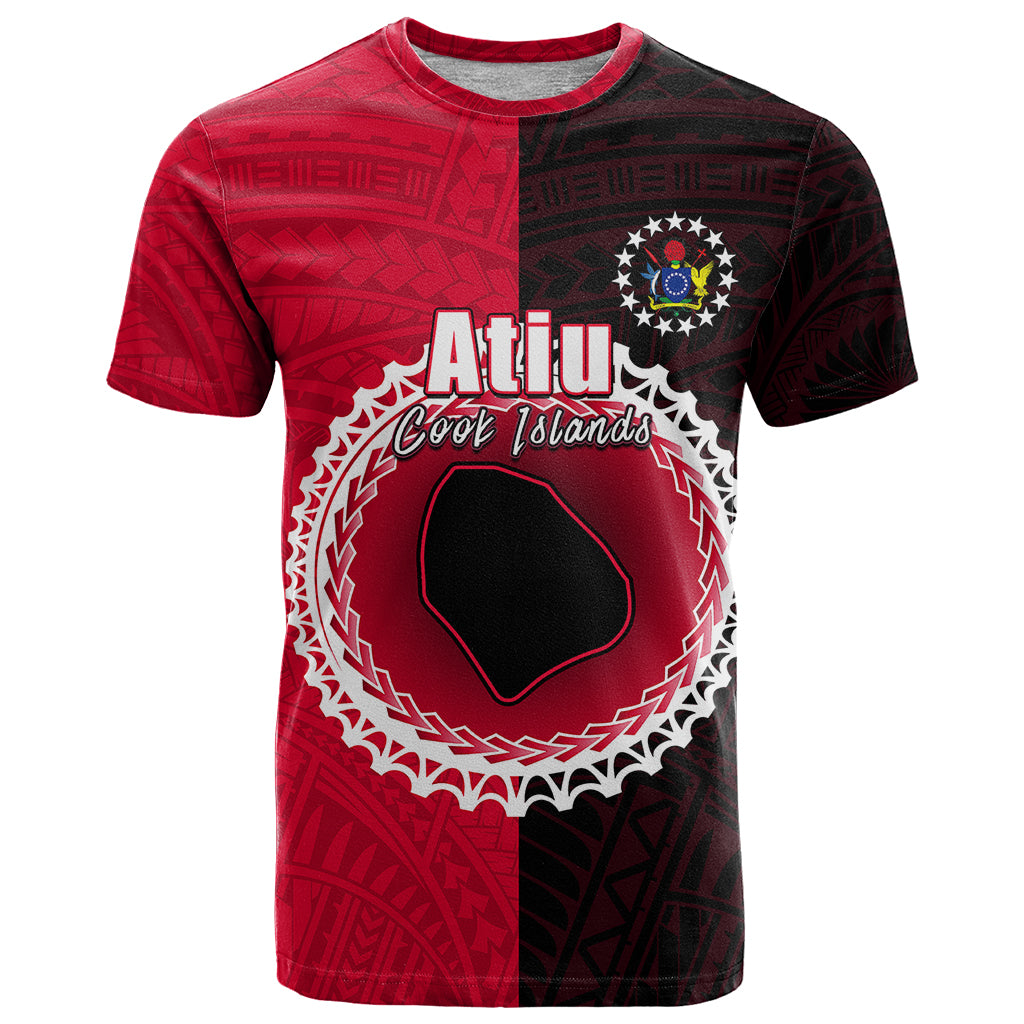 Custom Atiu Of Cook Islands T Shirt Mix Half Black LT6 - Wonder Print Shop