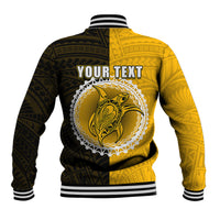 Custom Atutaki Of Cook Islands Baseball Jacket Mix Half Black LT6 - Wonder Print Shop