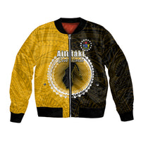 Custom Atutaki Of Cook Islands Bomber Jacket Mix Half Black LT6 - Wonder Print Shop