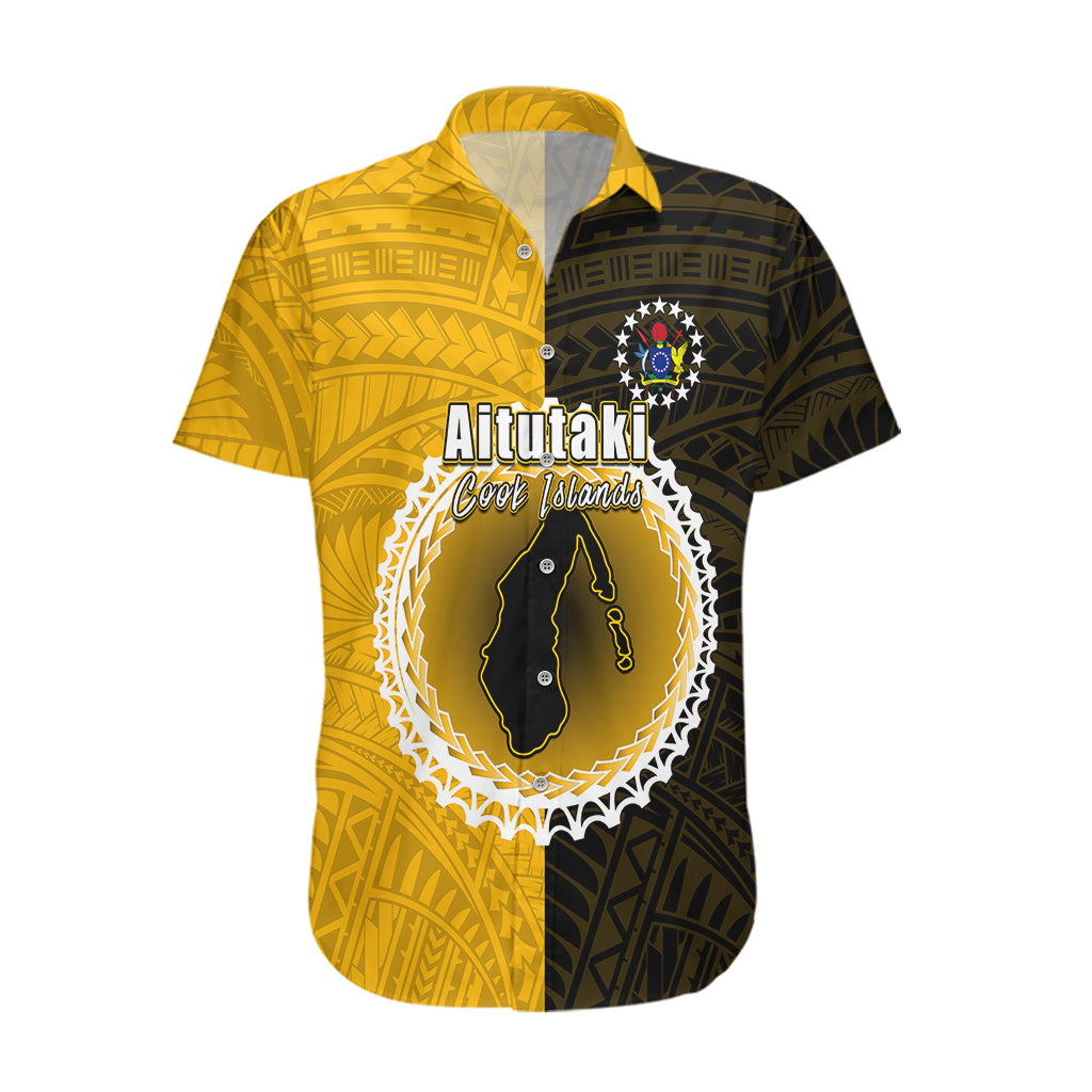 Custom Atutaki Of Cook Islands Hawaiian Shirt Mix Half Black LT6 - Wonder Print Shop