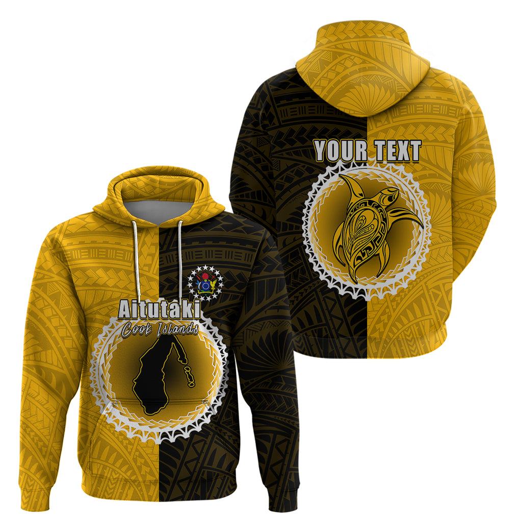 Custom Atutaki Of Cook Islands Hoodie Mix Half Black LT6 - Wonder Print Shop