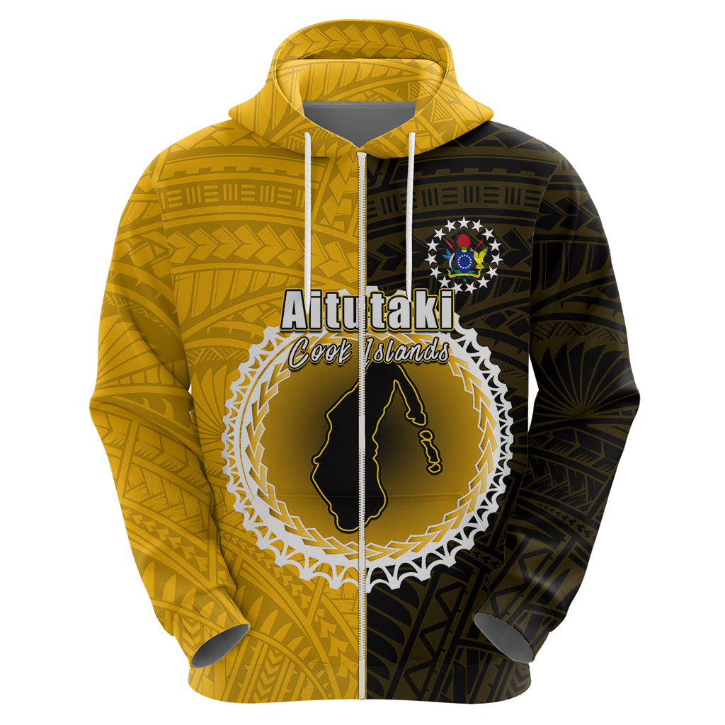 Custom Atutaki Of Cook Islands Hoodie Mix Half Black LT6 - Wonder Print Shop