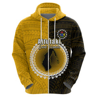 Custom Atutaki Of Cook Islands Hoodie Mix Half Black LT6 - Wonder Print Shop