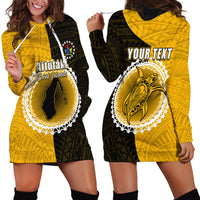 Custom Atutaki Of Cook Islands Hoodie Dress Mix Half Black LT6 - Wonder Print Shop