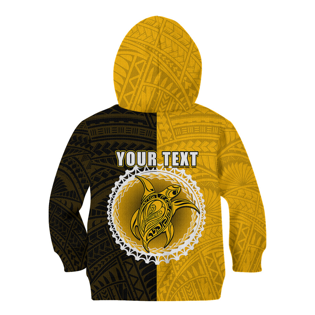 Custom Atutaki Of Cook Islands Kid Hoodie Mix Half Black LT6 - Wonder Print Shop