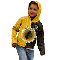 Custom Atutaki Of Cook Islands Kid Hoodie Mix Half Black LT6 - Wonder Print Shop