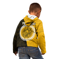 Custom Atutaki Of Cook Islands Kid Hoodie Mix Half Black LT6 - Wonder Print Shop