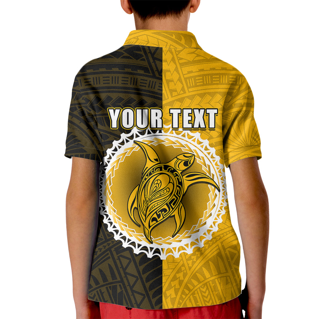 Custom Atutaki Of Cook Islands Kid Polo Shirt Mix Half Black LT6 - Wonder Print Shop