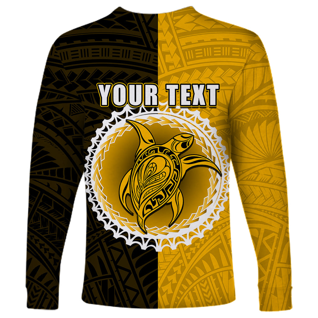 Custom Atutaki Of Cook Islands Long Sleeve Shirt Mix Half Black LT6 - Wonder Print Shop