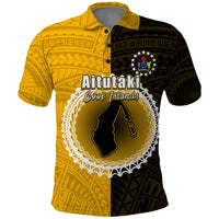 Custom Atutaki Of Cook Islands Polo Shirt Mix Half Black LT6 - Wonder Print Shop