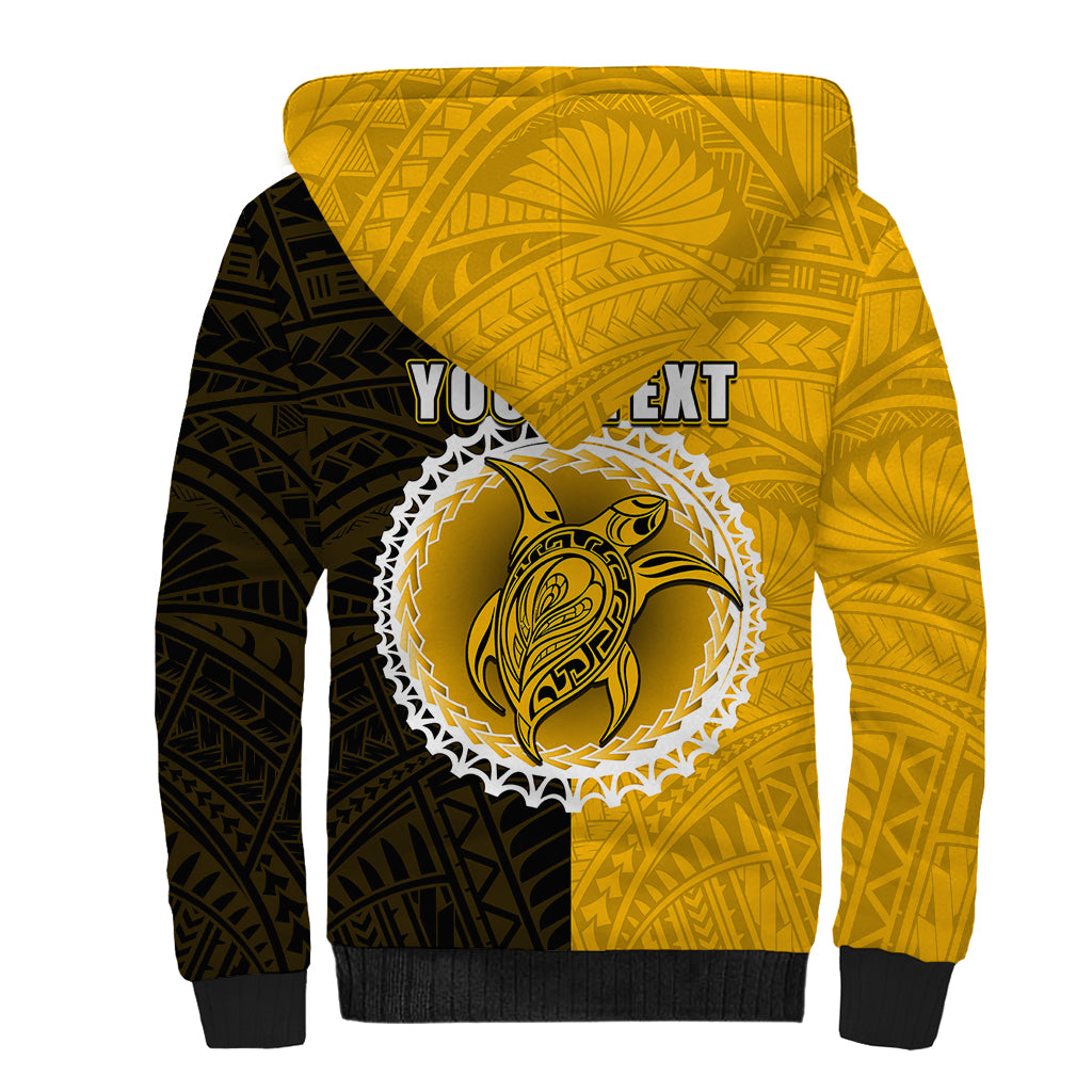 Custom Atutaki Of Cook Islands Sherpa Hoodie Mix Half Black LT6 - Wonder Print Shop