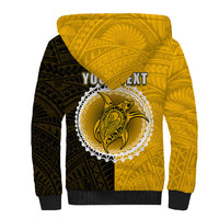 Custom Atutaki Of Cook Islands Sherpa Hoodie Mix Half Black LT6 - Wonder Print Shop