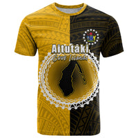 Custom Atutaki Of Cook Islands T Shirt Mix Half Black LT6 - Wonder Print Shop