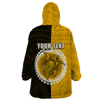 Custom Atutaki Of Cook Islands Wearable Blanket Hoodie Mix Half Black LT6 - Wonder Print Shop