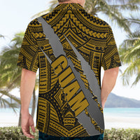 Polynesian Guam Hawaiian Shirt with Coat Of Arms Claws Style - Gold LT6 - Wonder Print Shop