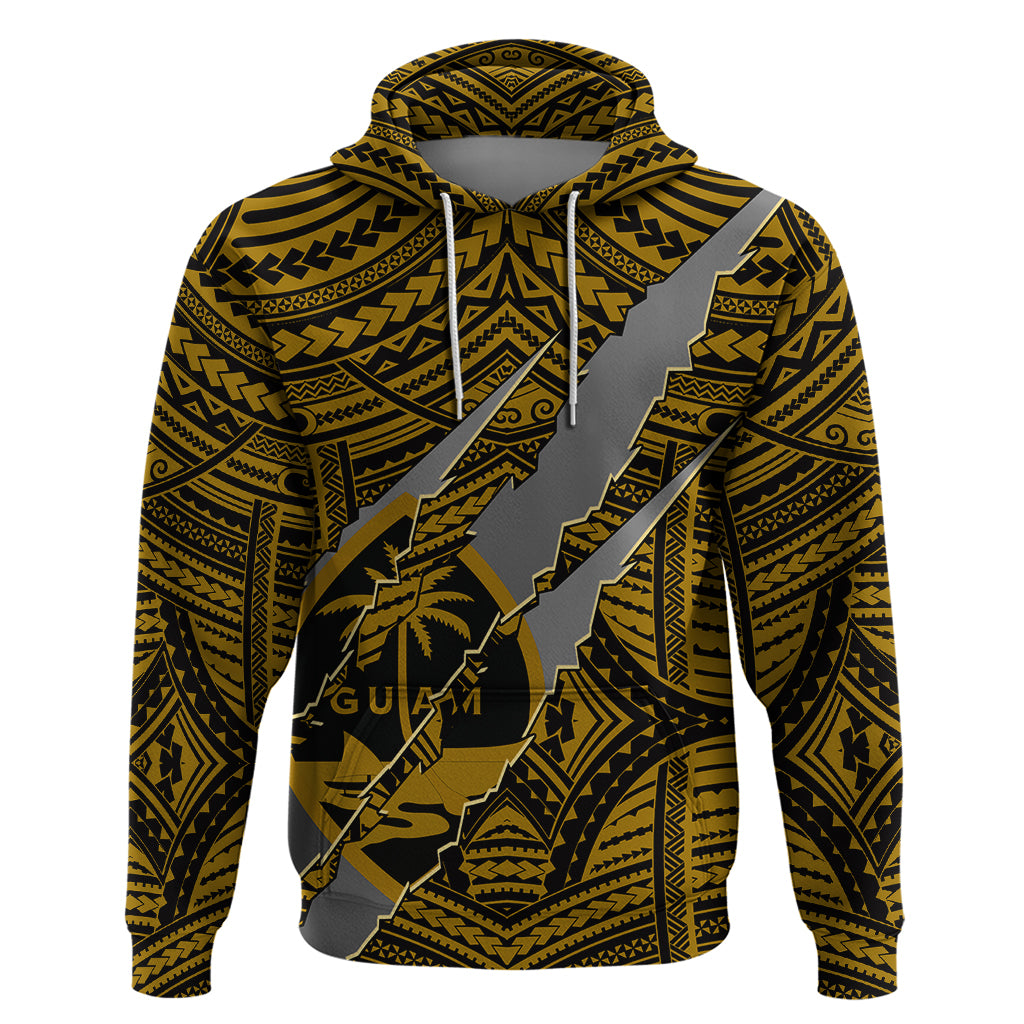 Polynesian Guam Hoodie with Coat Of Arms Claws Style - Gold LT6 - Wonder Print Shop