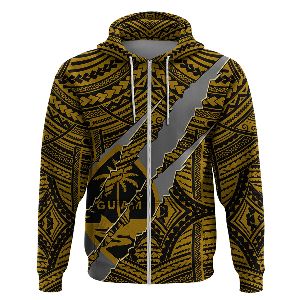 Polynesian Guam Hoodie with Coat Of Arms Claws Style - Gold LT6 - Wonder Print Shop