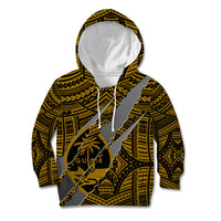 Polynesian Guam Kid Hoodie with Coat Of Arms Claws Style - Gold LT6 - Wonder Print Shop