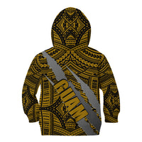 Polynesian Guam Kid Hoodie with Coat Of Arms Claws Style - Gold LT6 - Wonder Print Shop