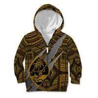 Polynesian Guam Kid Hoodie with Coat Of Arms Claws Style - Gold LT6 - Wonder Print Shop