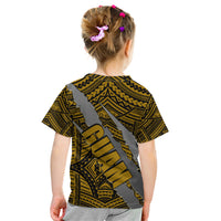 Polynesian Guam Kid T Shirt with Coat Of Arms Claws Style - Gold LT6 - Wonder Print Shop