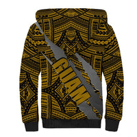 Polynesian Guam Sherpa Hoodie with Coat Of Arms Claws Style - Gold LT6 - Wonder Print Shop