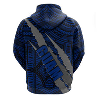 Polynesian Guam Hoodie with Coat Of Arms Claws Style - Blue LT6 - Wonder Print Shop