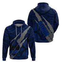 Polynesian Guam Hoodie with Coat Of Arms Claws Style - Blue LT6 - Wonder Print Shop
