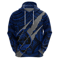Polynesian Guam Hoodie with Coat Of Arms Claws Style - Blue LT6 - Wonder Print Shop