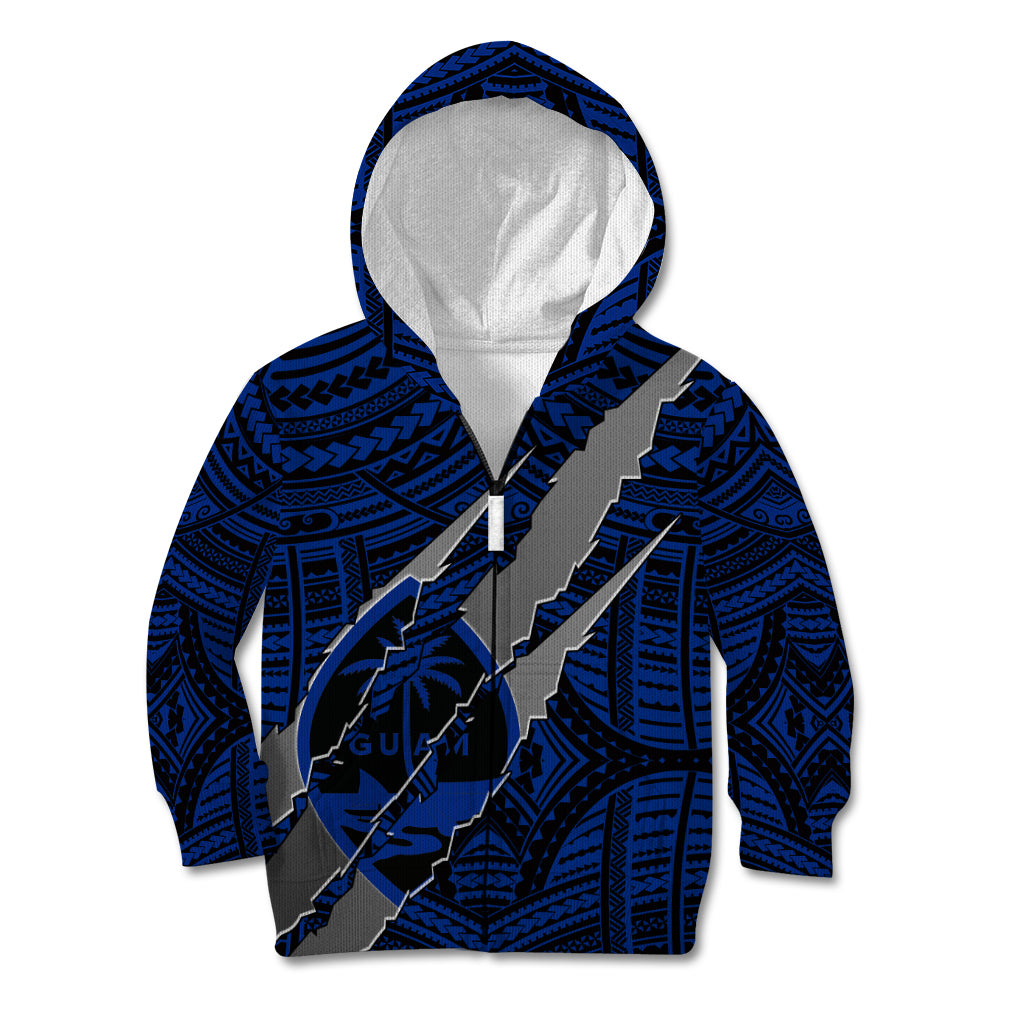 Polynesian Guam Kid Hoodie with Coat Of Arms Claws Style - Blue LT6 - Wonder Print Shop