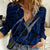 Polynesian Guam Women Casual Shirt with Coat Of Arms Claws Style - Blue LT6 - Wonder Print Shop
