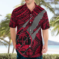 Polynesian Guam Hawaiian Shirt with Coat Of Arms Claws Style - Red LT6 - Wonder Print Shop