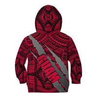 Polynesian Guam Kid Hoodie with Coat Of Arms Claws Style - Red LT6 - Wonder Print Shop