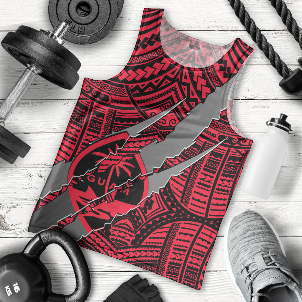 polynesian-guam-men-tank-top-with-coat-of-arms-claws-style-red